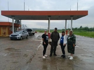 Волонтёры Краснокаменска начали дежурство на АЗС «Нефтемаркет»