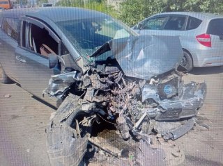 ДТП с Changan и Nissan в Чите: перевернулся автомобиль